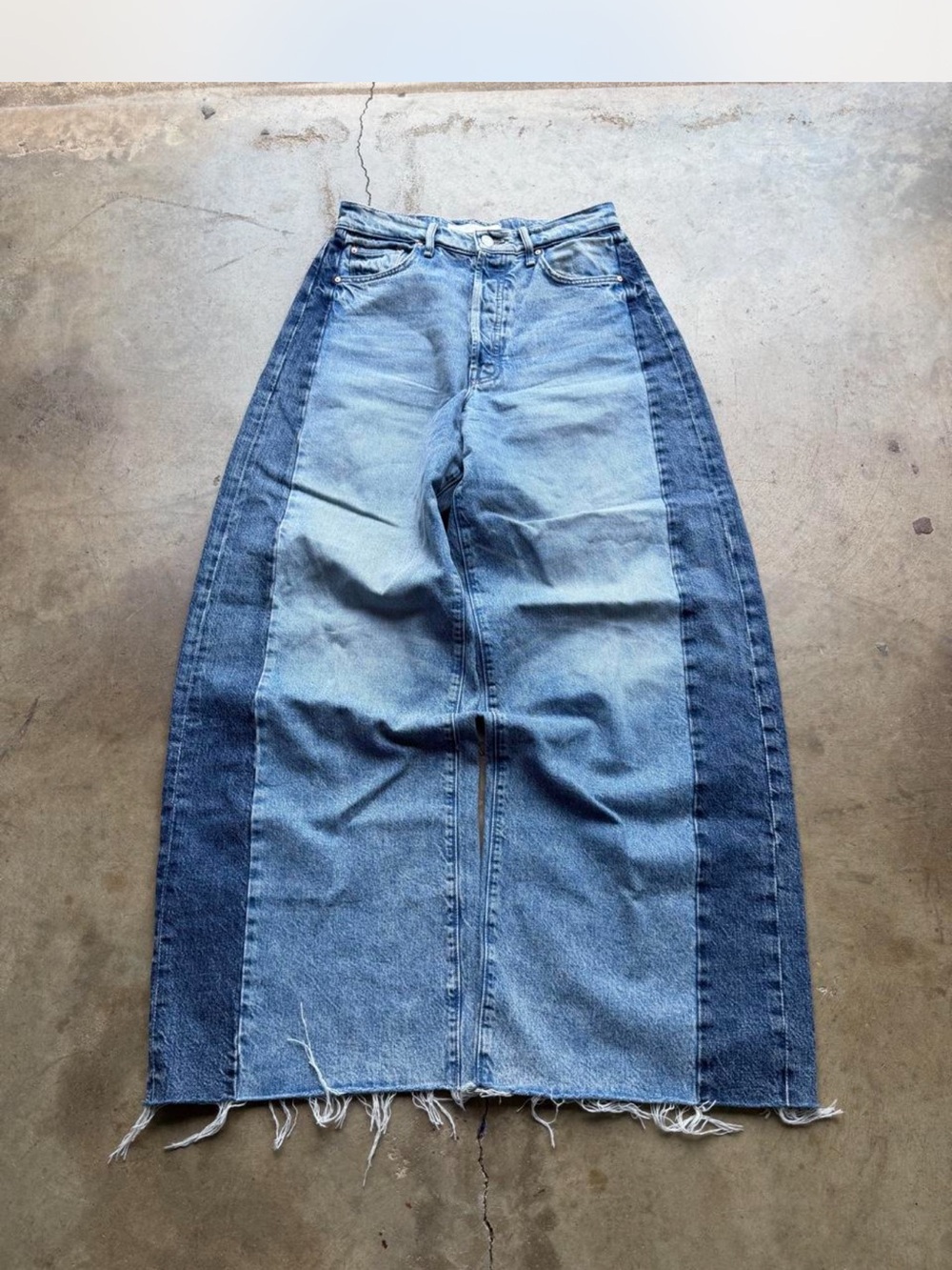 MOTHER Denim The Pipe Dream Button Sneak Fray Size 27 & 28 - Picture 3 of 7